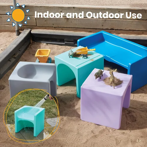Vista 6 de ECR4Kids Tri-Me Silla de cubo 3 en 1, muebles para niños, Aqua