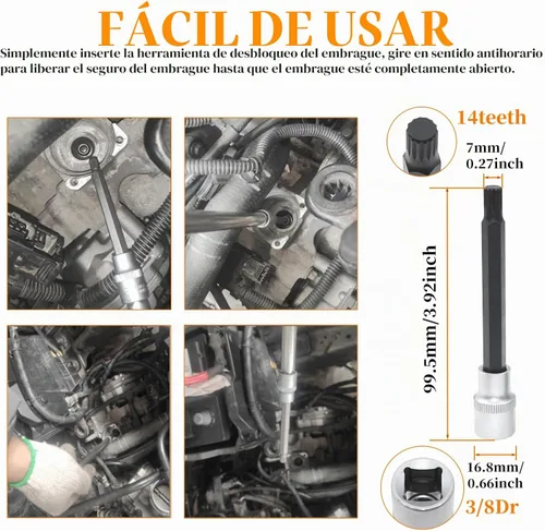 Vista 7 de Kit de herramientas de extracción de instalador de transmisión DPS6 seco de doble embrague Estuche negro