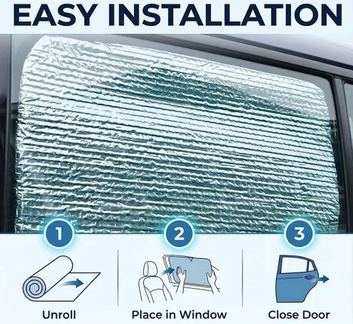 Vista 5 de Juego de 2 parasol reflectante para ventana lateral de asiento trasero para Mazda Mazda2 2014 2015 2016
