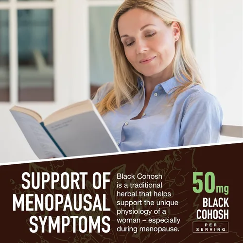 Vista 4 de YUM-V'S Strong Earth - Raíz de cohosh negro de 50 mg (60 unidades) - Extracto natural para la menopausia suplementos para sudores nocturnos
