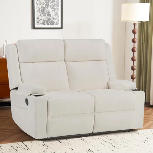 Vista 9 de Sofá biplaza reclinable manual, sofá reclinable de 2 plazas