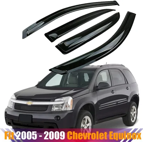 Vista 8 de Deflectores de ventana compatibles con Chevrolet Equinox 2005-2009 protector de deflector de ventana para ventana de sol y lluvia