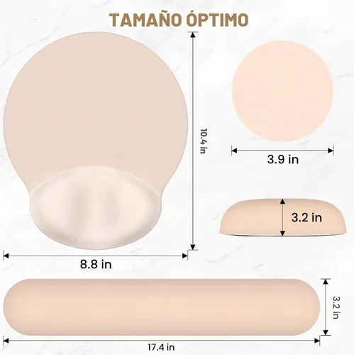 Vista 7 de AIMSA Alfombrilla de mouse con soporte para reposamuñecas, juego de reposamuñecas para teclado, alfombrilla ergonómica de espuma viscoelástica