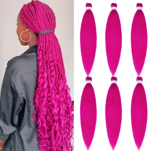 Vista 57 de Pelo trenzado corto 1B negro preestirado Extensiones de pelo trenzado para niños para trenzas de caja sin nudos, pelo trenzado preestirado de 16