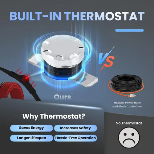 Vista 3 de MAXKOSKO Cable calefactor para tubería de 7 pies para protección contra congelamiento de tuberías de agua, cinta calefactora para tuberías
