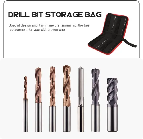 Vista 9 de Housoutil Estuche organizador de brocas, bolsa de herramientas con cremallera Oxford con capacidad para 55 brocas, bolsa de almacenamiento portátil