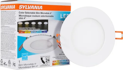 Vista 8 de Sylvania - Kit de luz empotrable de 5 pulgadas/6 pulgadas con tecnología LightSHIELD, LED germicida, 9 W = 65 W, 700 lúmenes, 5 CCT selección