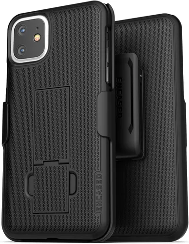 Vista 4 de Encased Funda para cinturón iPhone 11 con clip (Serie DuraClip) Funda ultradelgada con funda (Negro)