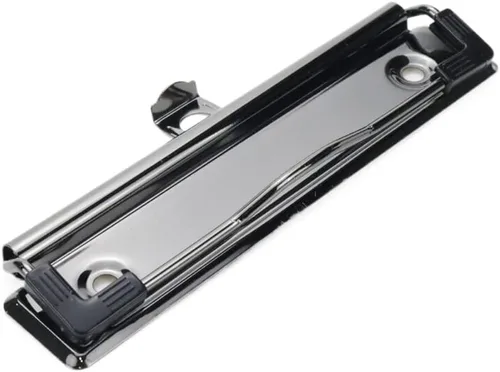 Vista 4 de 4 clips para portapapeles de 4.72 pulgadas de metal con agarre de goma y agujero para colgar para crear portapapeles de perfil bajo, tablero