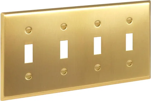 Vista 25 de Rio Salto Placa de pared de metal dorado en latón Placa de salida en blanco Cubierta para tomas de corriente no utilizadas Interruptor de pared de 1