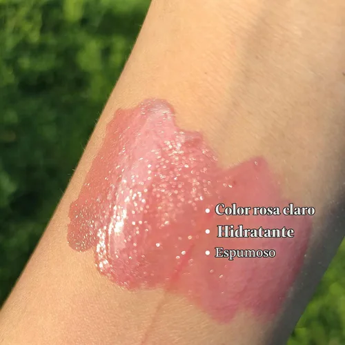 Vista 4 de Brillo labial que cambia de color, aceite labial teñido de pH verde a rosa, efecto de cambio de color, acabado brillante, bálsamo de brillo