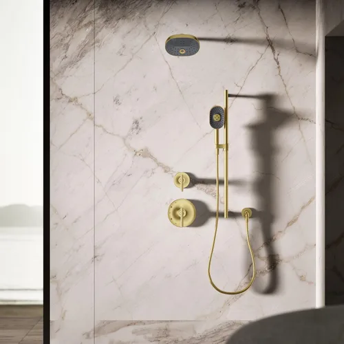 Vista 9 de KOHLER 26284-G-2MB Statement™ Multifunción Oblonga 1.75 gpm Ducha de mano, latón moderno cepillado vibrante