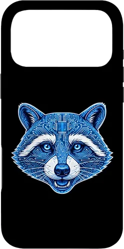 Vista 22 de Raccoon Electronic Computer Circuit CPU Art Case for iPhone 17
