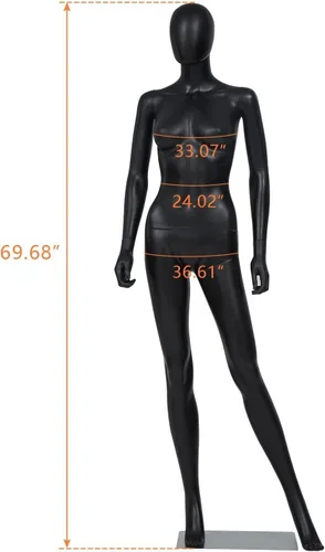 Vista 2 de Kinsuite 2 piezas de maniquí de cuerpo completo para mujer, soporte extraíble ajustable, forma de maniquí femenino, exhibición realista con base