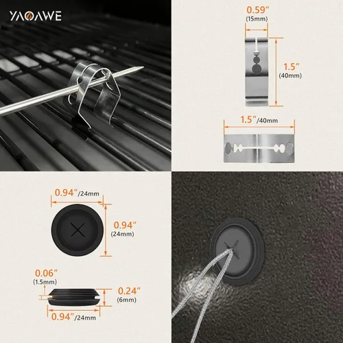 Vista 5 de 2 paquetes de sondas de temperatura para carne de repuesto para Weber iGrill Pro, compatibles con parrillas de gas Genesis, Spirit y parrillas