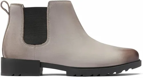 Vista 2 de SOREL Botas Chelsea Emelie II para mujer, botas de lluvia de cuero impermeables