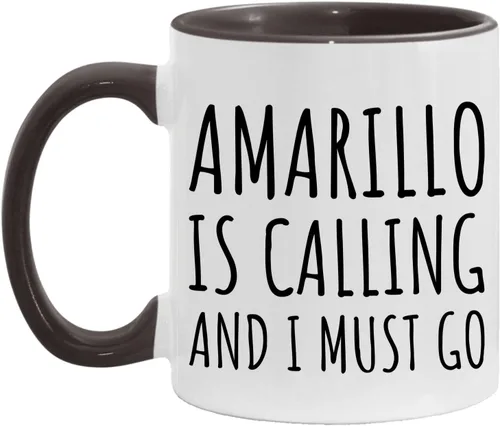 Vista 2 de Amarillo Coffee Mug - Amarillo is Calling and I Must Go - White - 11oz