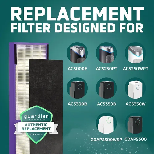 Vista 4 de Germ Guardian FLT5250PT True HEPA - Filtro de repuesto genuino C para purificador de aire, con tratamiento Pet Pure para GermGuardian AC5250PT