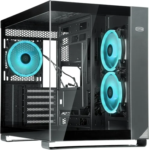 Vista 7 de PCCOOLER C3T500 ARGB Chasis para PC Mid Tower Escritorio Superior para PC Gaming para ATX/M-ATX/ITX con 6 Ventiladores ARGB, Diseño Sin Columnas