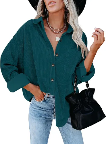 Vista 17 de ZOLUCKY Chaqueta de manga larga con botones para mujer, talla grande, blusas