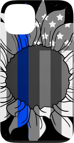 Vista 7 de Funda de regalo para iPhone 17 con diseño de bandera americana de girasoles y línea azul