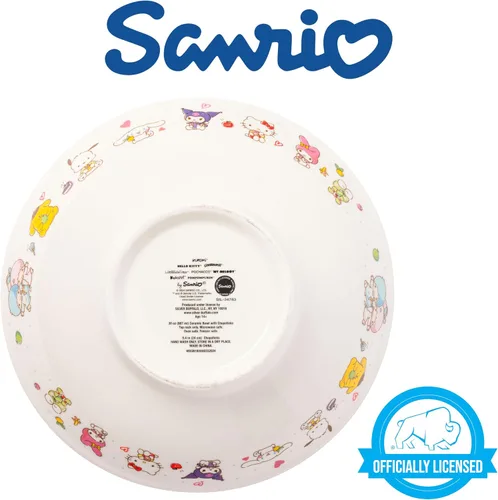 Vista 103 de Silver Buffalo Hello Kitty y sus amigos Chococat - Tazón de cerámica para ramen y arroz con palillos, patrón a cuadros, apto para microondas, 20