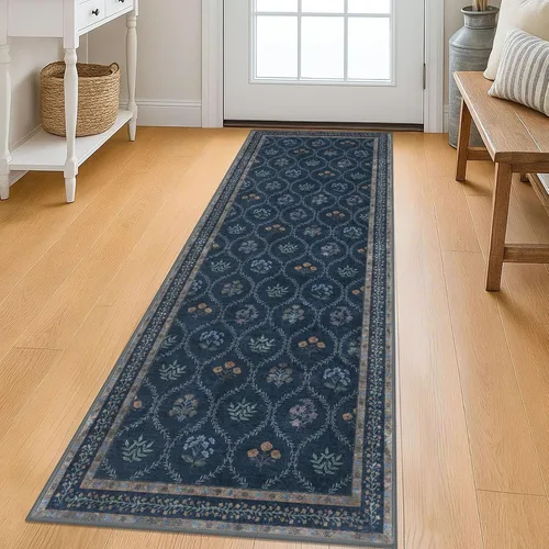 Vista 23 de KILOCOCO Alfombra marroquí pequeña, de 2 x 3 pies, color negro/dorado, súper suave, lavable, para interiores, vintage, lavable, antideslizante
