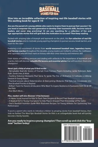 Vista 2 de The Most Epic Baseball Stories for Kids Inspirational Tales of Triumph from Baseball History to Motivate Young Aspiring Champions to Score Runs and
