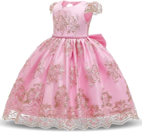 Vista 3 de HNXDYY Flower Gir Tutu - Vestido de boda de princesa de encaje para fiesta de cumpleaños