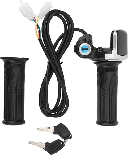 Vista 4 de KIMISS Acelerador eléctrico para bicicleta, agarre de acelerador eléctrico, 48 V, acelerador eléctrico de bicicleta con indicador LED, juego