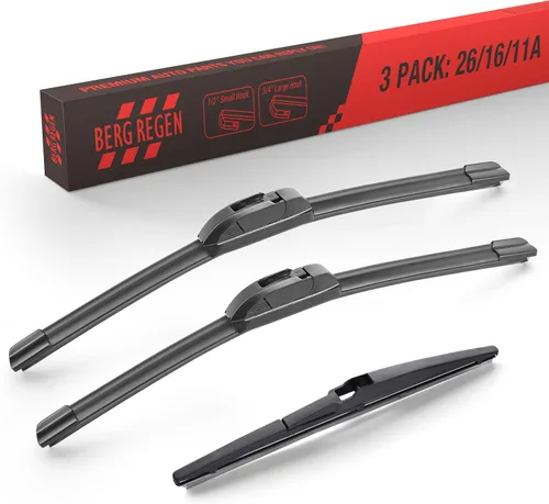 Vista 79 de BERG REGEN Escobillas limpiaparabrisas de 15"+15" con escobilla trasera de 13" - Juego de repuesto automotriz para Jeep Wrangler JK 2008 2009 2010