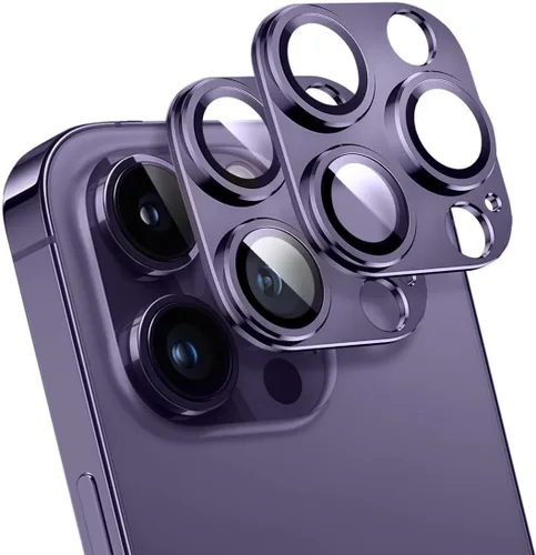Vista 9 de T Tersely Paquete de 2 protectores de lente de cámara diseñados para iPhone 14 Pro/iPhone 14 Pro Max, protector de cámara de metal de aleación