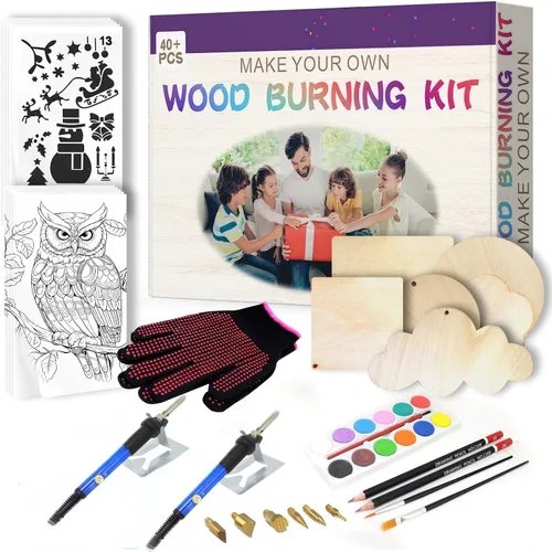 Vista 7 de Kit de Combustión de Madera, Juego de Herramienta de Combustión de Madera con Temperatura Ajustable 200~450 ℃ Kit de Pirografía para Adultos