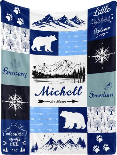 Vista 22 de Manta de bebé personalizada con nombre, manta de nombre personalizado para niños, mantas de franela suave en Pascua, regalos personalizados de bebé