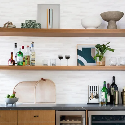 Vista 3 de STICKGOO 10 hojas de azulejos de metro para salpicaduras de cocina de aspecto de mármol blanco estrella, azulejos de pared de salpicaduras de cocina