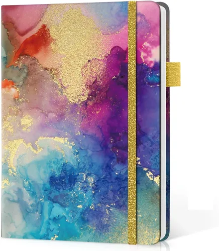 Vista 25 de Taja Cuaderno rayado para mujeres y hombres, diario de cuero de tapa dura para escribir, cuaderno de rayas universitarias A5 para trabajo y toma