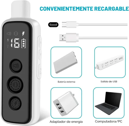 Vista 7 de Bousnic Collar de choque para perros 2 perros, (8-120 libras), collar eléctrico impermeable recargable con control remoto para perros pequeños, Gris