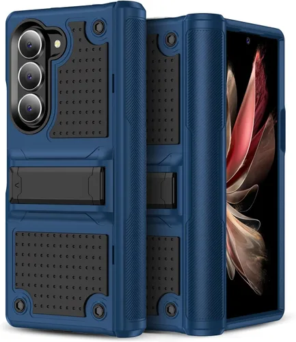 Vista 16 de Jeylly Funda para Samsung Z Flip 3, Z Flip 4, de grado militar, a prueba de golpes, con soporte estable, protección de bisagra, cubierta resistente