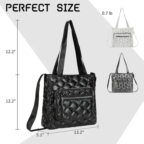 Vista 3 de Bolso de hombro acolchado, ligero, a la moda, bolsa de mano acolchada