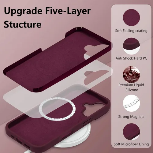 Vista 525 de Funda magnética de silicona para iPhone 13 Pro, color blanco antiguo [Compatible con Magsafe] [Forro de microfibra suave antiarañazos], funda