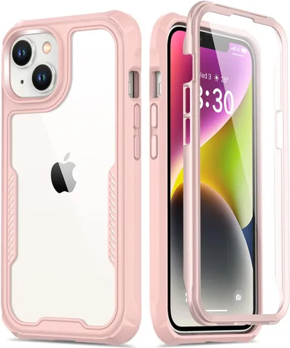 Vista 9 de FUNMIKO Funda transparente para iPhone 14 con protector de pantalla integrado sensible al tacto, protección resistente de grado milimétrico, pasa 21