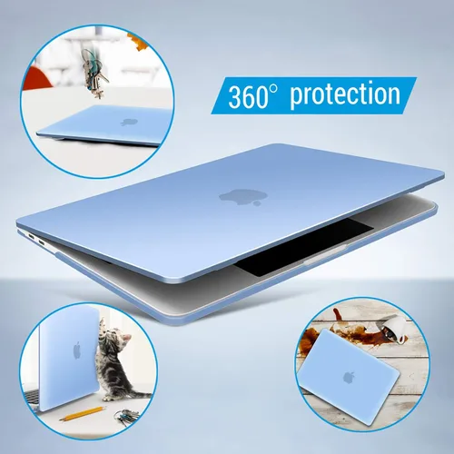 Vista 9 de IBENZER - Carcasa rígida de tacto suave para MacBook Pro de 13 pulgadas con Touch Bar y Touch ID, con funda de teclado y adaptador Type C