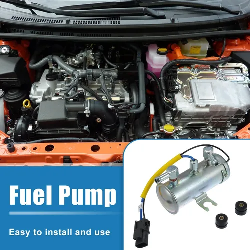 Vista 2 de X AUTOHAUX 1 Unidades 24V Universal Auto Bomba De Combustible Eléctrica Reemplazo Durable Tono Plata