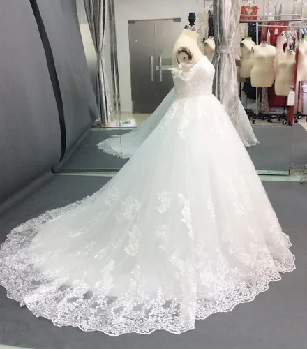 Vista 6 de XYAYE Verano playa una línea vestidos de novia para novia 2021 con mangas fuera del hombro vestido de novia con apliques XY013