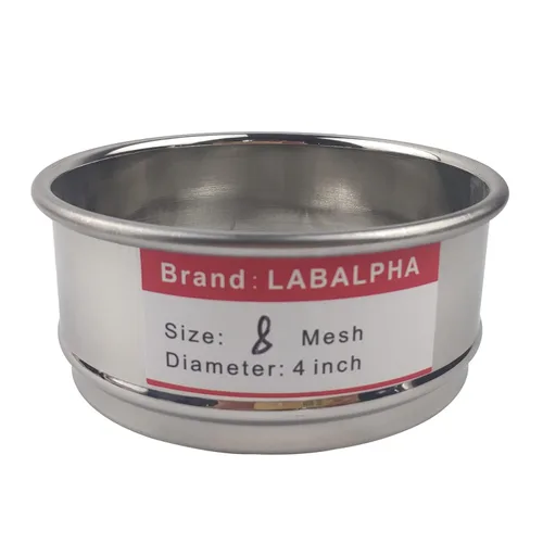 Vista 23 de LABALPHA Bandeja para tamices de laboratorio con tapa, 4'' de diámetro, acero inoxidable 304