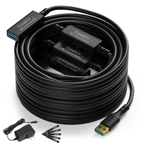 Vista 9 de Paquete de 3 cables de extensión USB 3.0 de 2 pies, cable corto USB A macho a hembra, transferencia de datos de 5 Gbps para cámara web, impresora