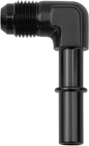 Vista 4 de KRD PERFORAMANCE 3/8 SAE Conexión rápida a 6AN Macho Push On EFI Manguera de línea de combustible de 90 grados Adaptador de montaje Conector