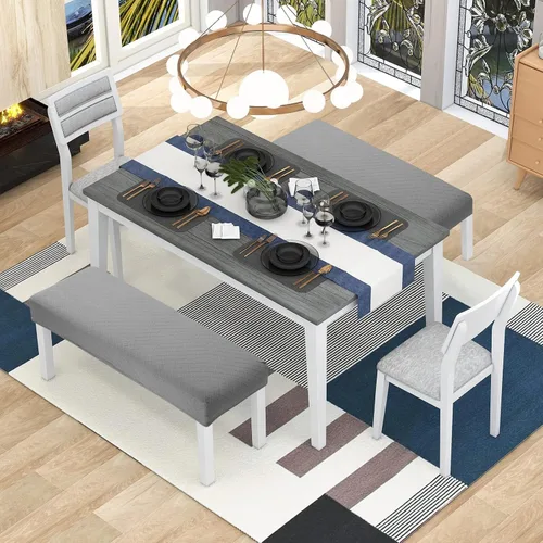 Vista 2 de YISUN - Fundas impermeables para banco de comedor, funda elástica de jacquard para banco, antipolvo, desmontable, lavable, protector de asiento