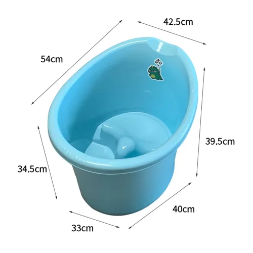 Vista 3 de Bañera para niños pequeños con asiento, bañera para niños de 0 a 3 años, baño más grande para niños más grandes a la hora del baño (azul)