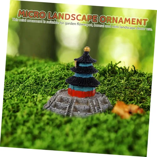Vista 6 de GANAZONO Decoración para el hogar, decoración asiática, Pagoda en miniatura, estatua al aire libre, micro paisaje, jardín zen asiático, decoración